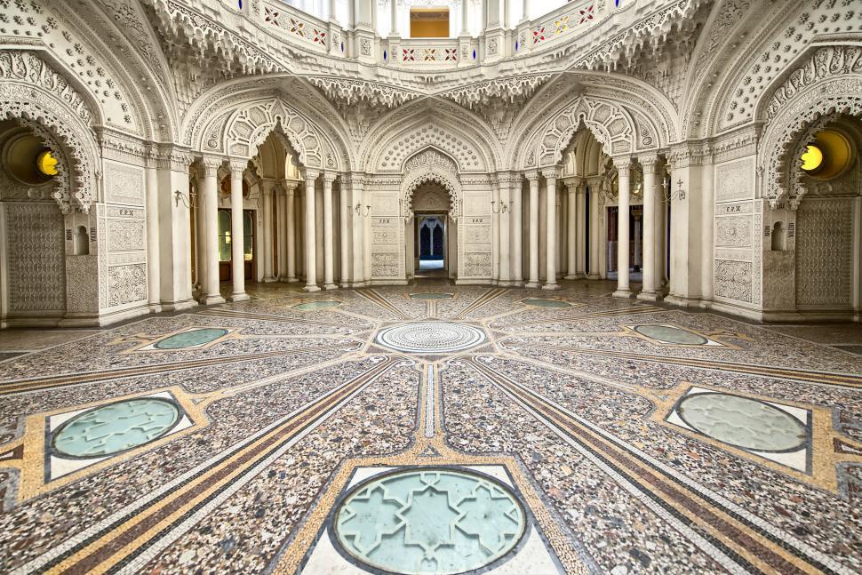 Free Image of Intricate and ornate interior with grand architecture 