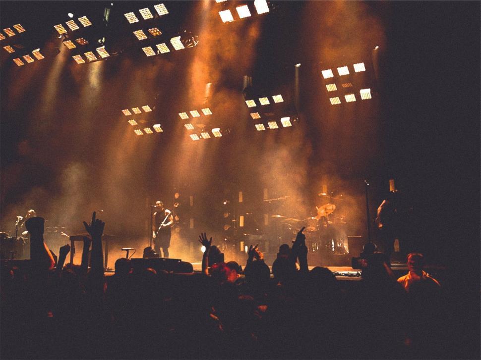 Free Image of Live concert with a band performing on stage, 