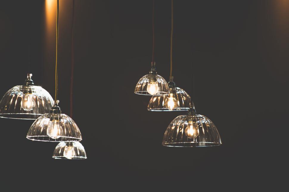 Free Image of Elegant pendant lights hanging from the ceiling. 