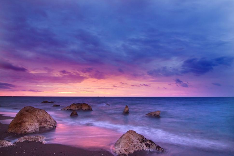 Colourful popular Sunset over water