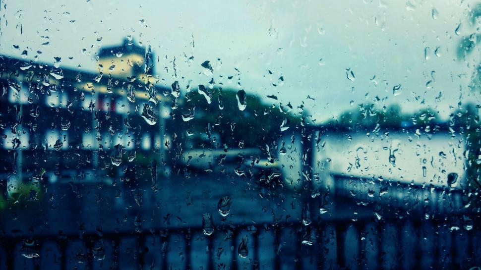 Free Stock Photo of View through a rainy window with drops on ...