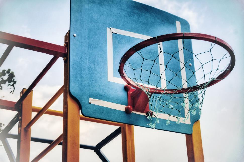 Free Stock Photo of Colorful playground basketball hoop with morning ...