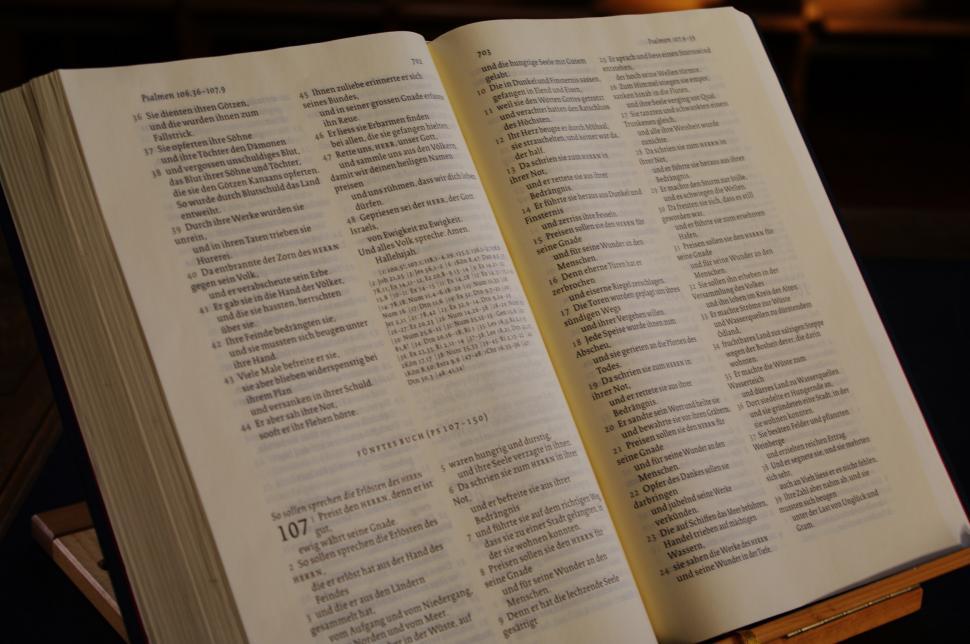 Free Image of Open Book on Table 