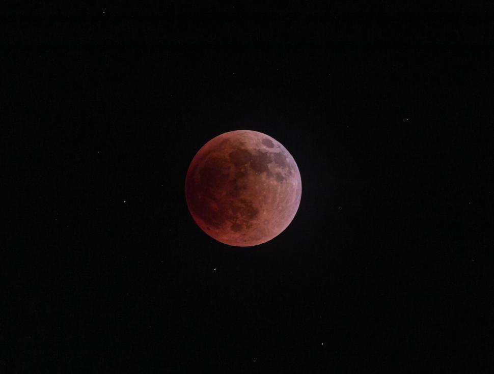 Free Stock Photo of Blood moon during a lunar eclipse in a starry sky ...