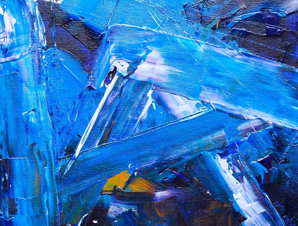 Free Image of Cool-toned abstract painting with textural brushstrokes. 