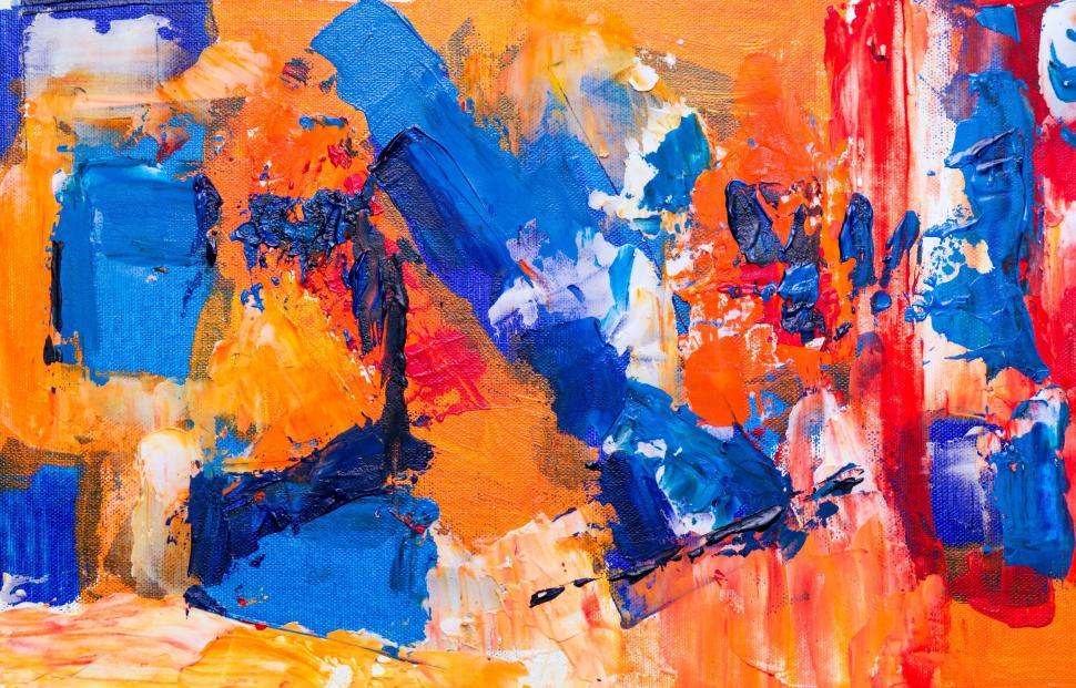 Free Image of Vibrant abstract painting with expressive, energetic strokes. 