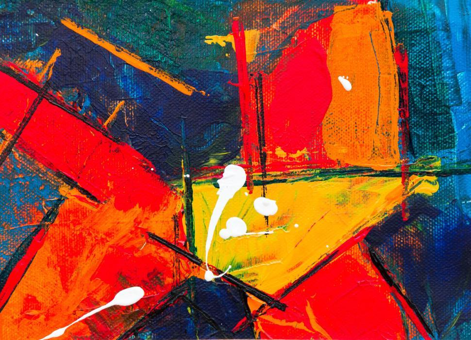 Free Image of Colorful abstract art with geometric shapes and patterns. 