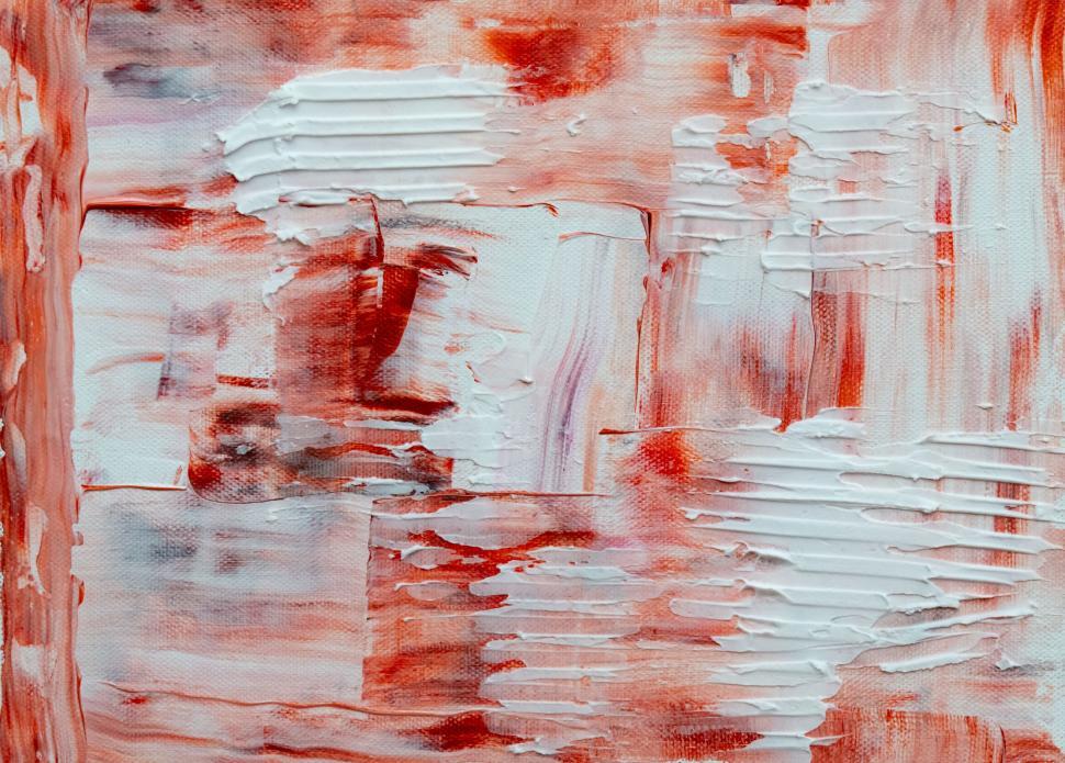 Free Image of Muted red and white abstract art with textured layers 