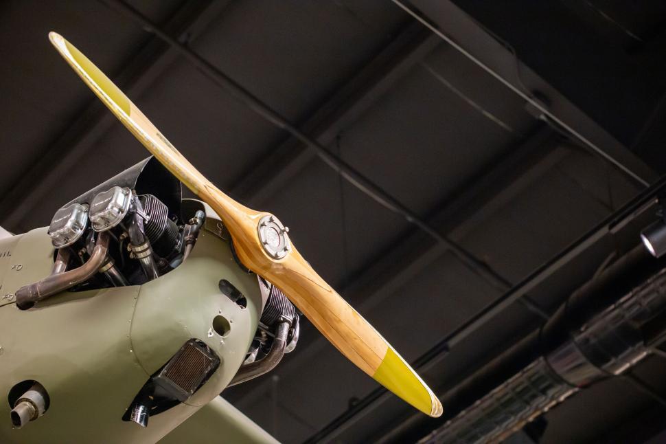 Free Image of Vintage plane propeller detailed view 