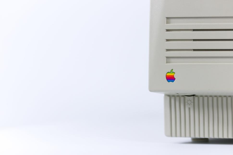 Free Stock Photo of Vintage Apple computer with a rainbow Apple logo ...