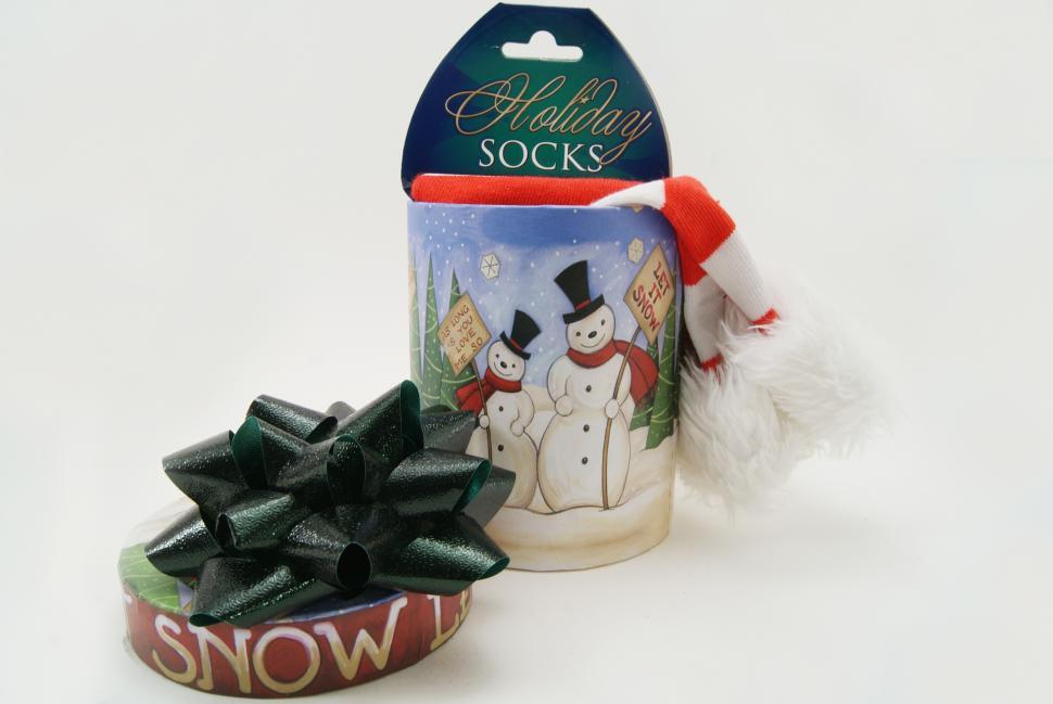 Free Image of Snowman Candle Holder With Black Bow 