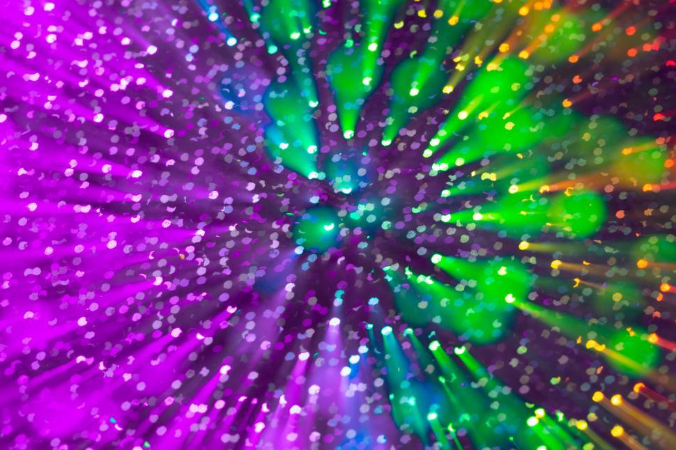 Free Image of Radiant fiber optic lights in green and purple colors 