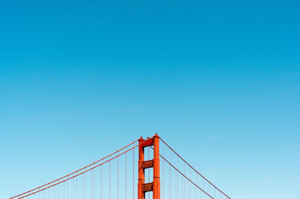 Free Image of Golden Gate Bridge Among Clear Sky in Vibrant View 