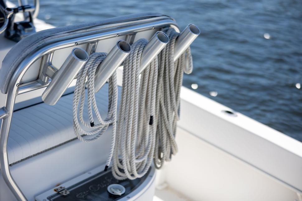 Free Stock Photo of Nautical ropes neatly arranged on a boat near water ...