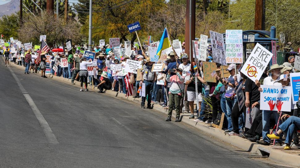 Free Image of Massive Hands Off political protest against Donald Trump takes place in the United States 