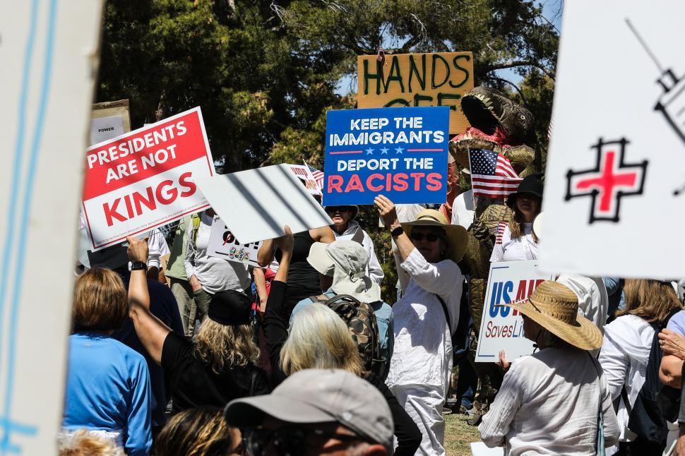 Free Image of Hands off protest against Donald Trump calls for justice and unity in the United States 