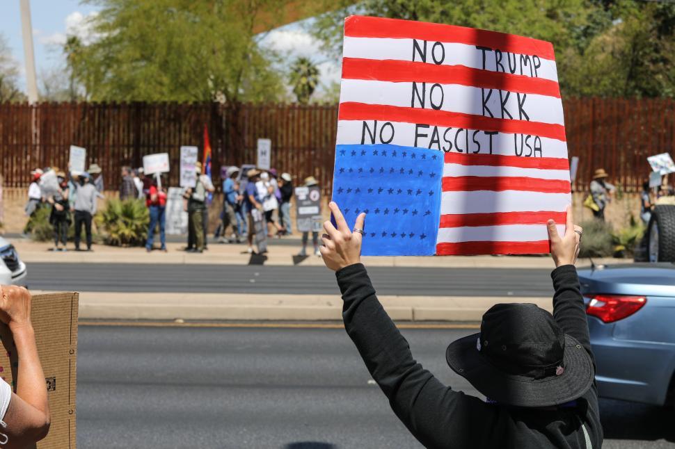 Free Image of Protesters rally against Donald Trump in a political demonstration in the United States 