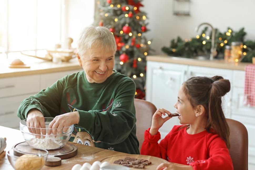 Free Image of Happy moments in the kitchen making holiday treats 