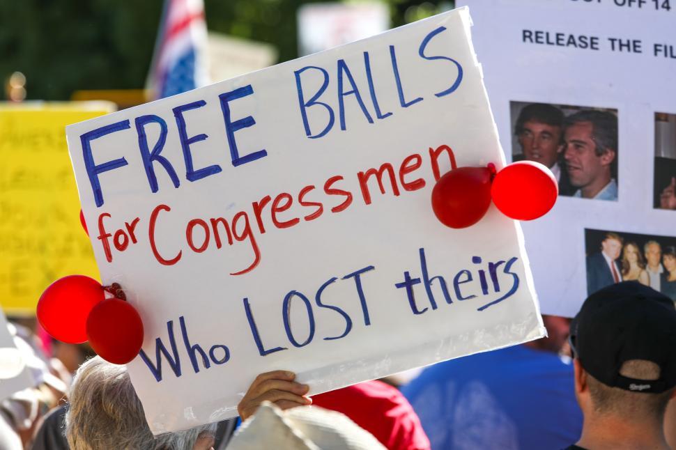 Free Image of Protest sign declares Congressmen ... cowards 