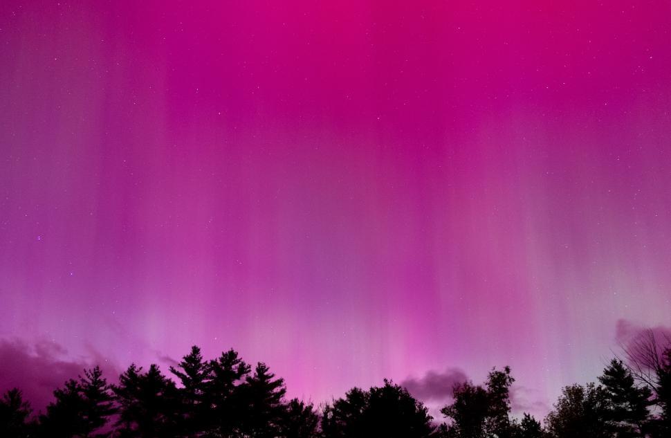 Free Image of Vibrant aurora borealis lights up the night sky in autumn 