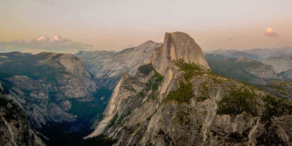 Free Image of Sunset view of Half Dome in Yosemite National Park 