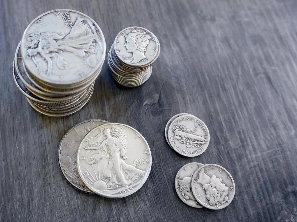 Free Image of Silver Coins 