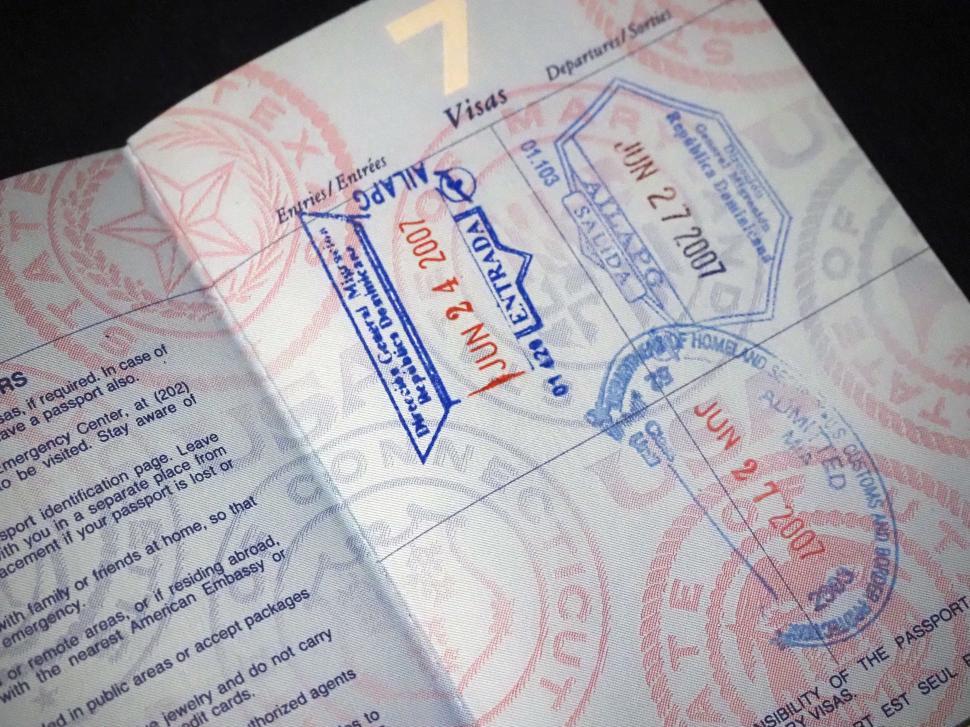 Free Image of Passport Departure and Arrival Stamps 