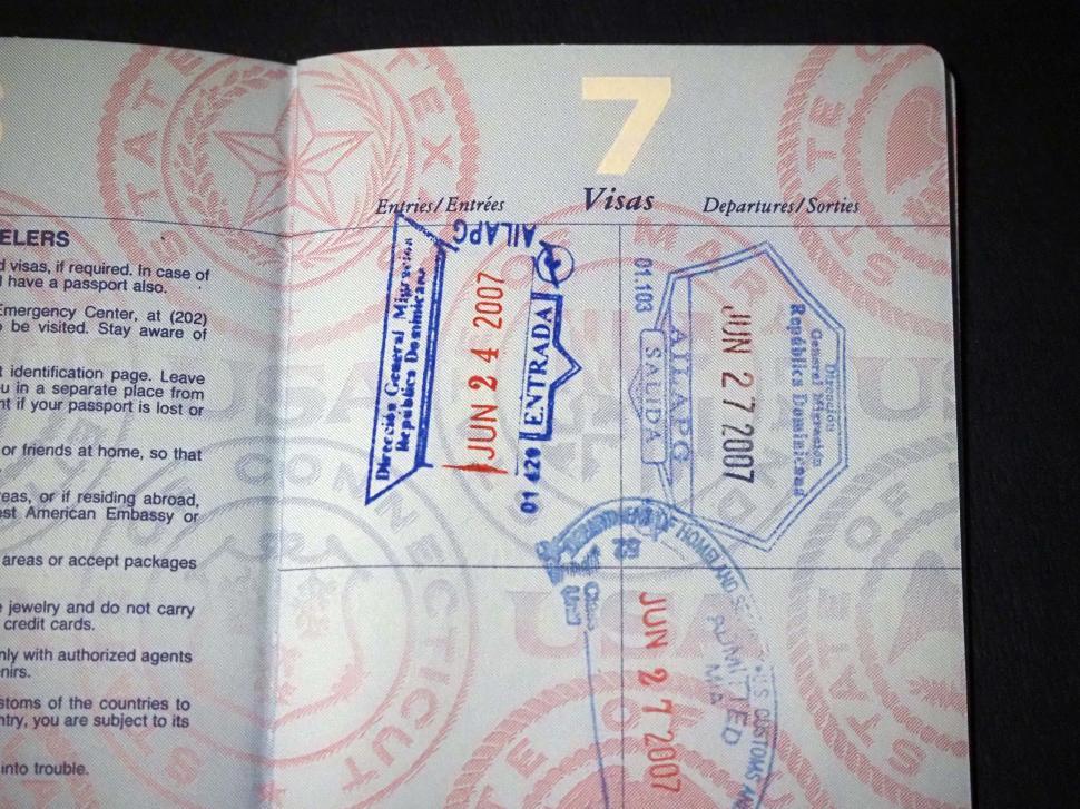 Free Image of Passport Departure nd Arrival Stamps 