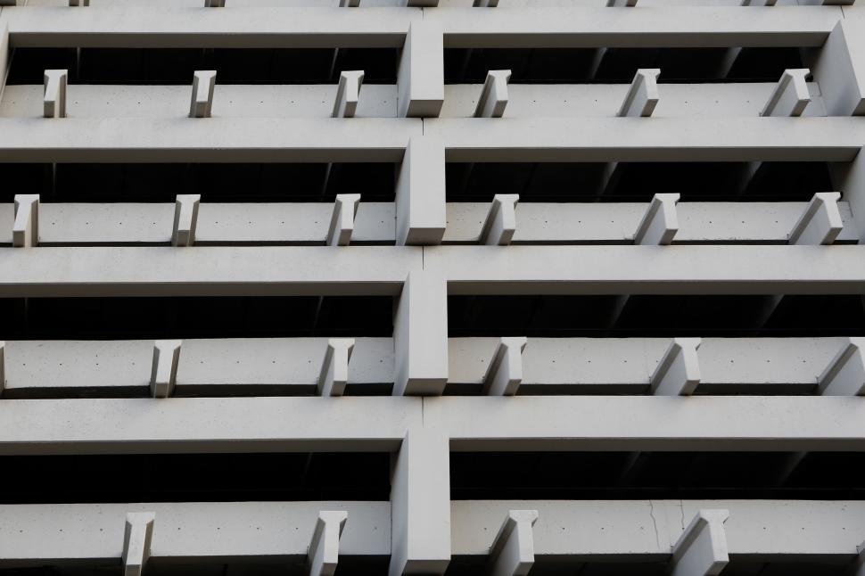 Free Image of Urban concrete structure with horizontal lines 