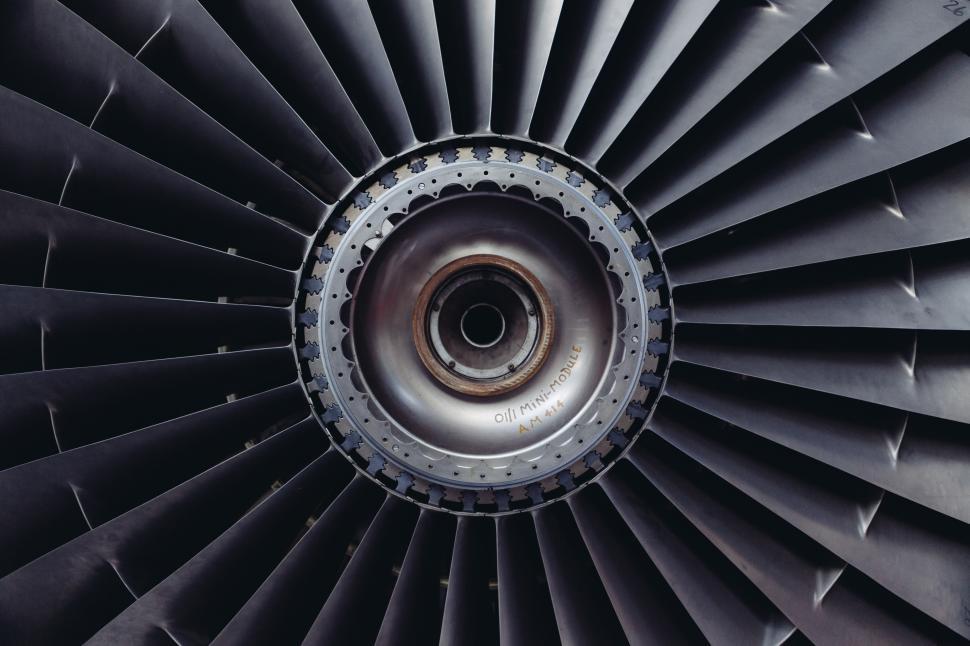 Free Image of Inside view of an engine turbine in a factory 