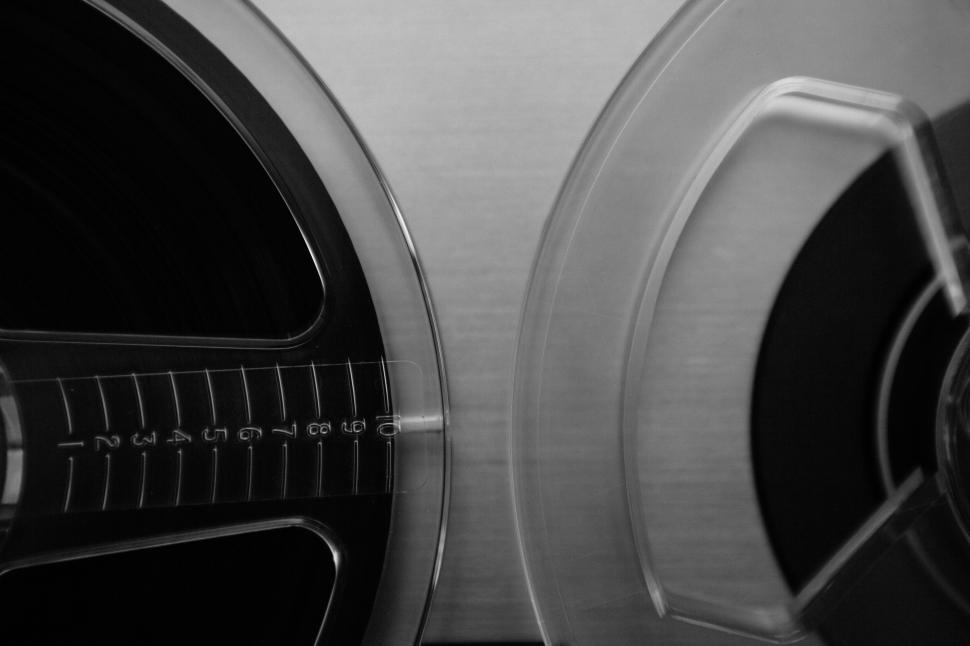 Free Image of Vintage reel-to-reel tape recorder in close-up view 