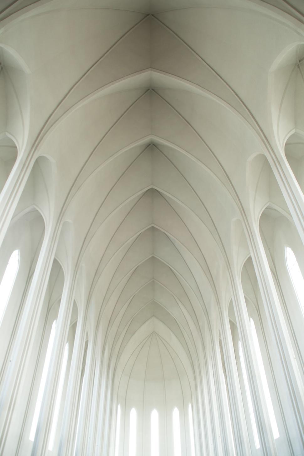 Free Image of Architectural beauty of a modern church interior 
