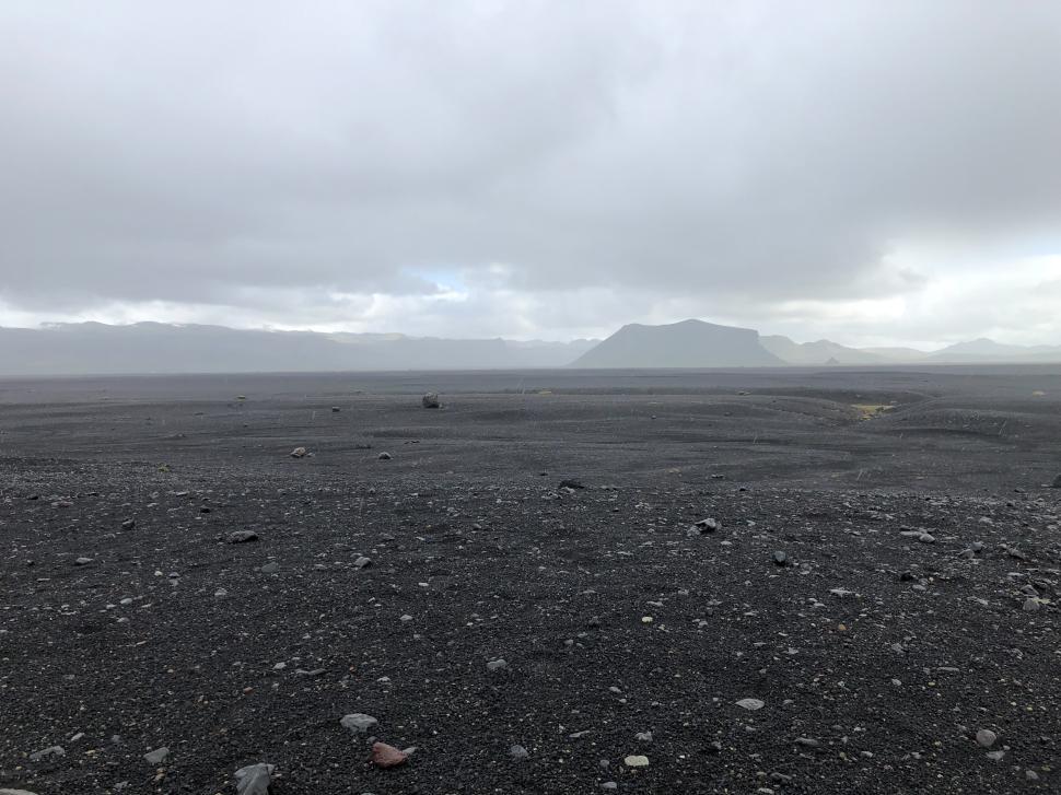 Free Image of Barren volcanic landscape under cloudy sky in Iceland 