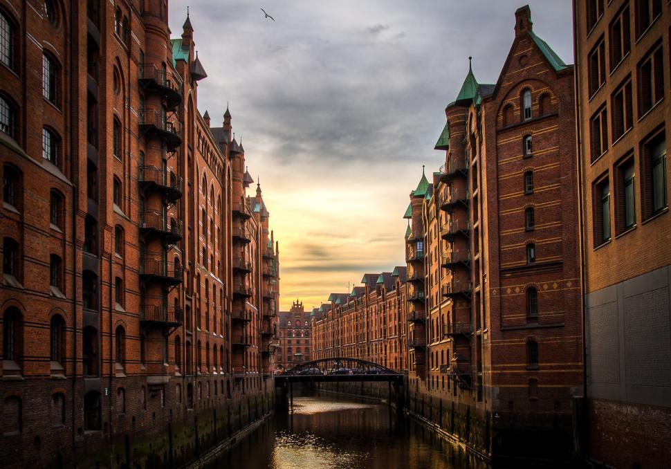 Free Image of Historic warehouse district in Hamburg, Germany 
