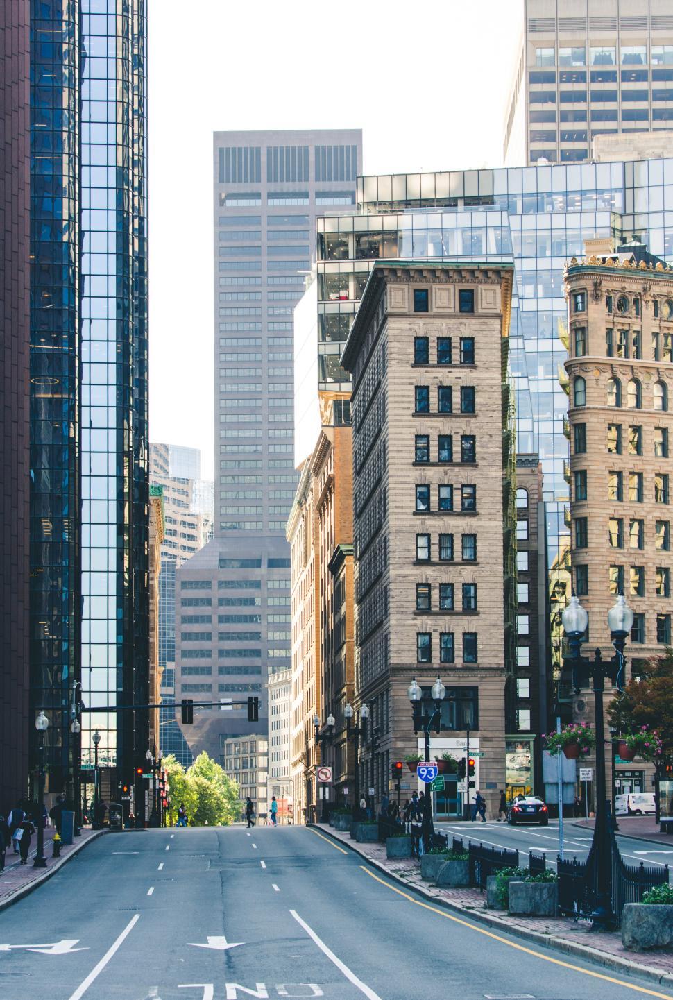 Free Image of Downtown urban landscape at midday with modern buildings 