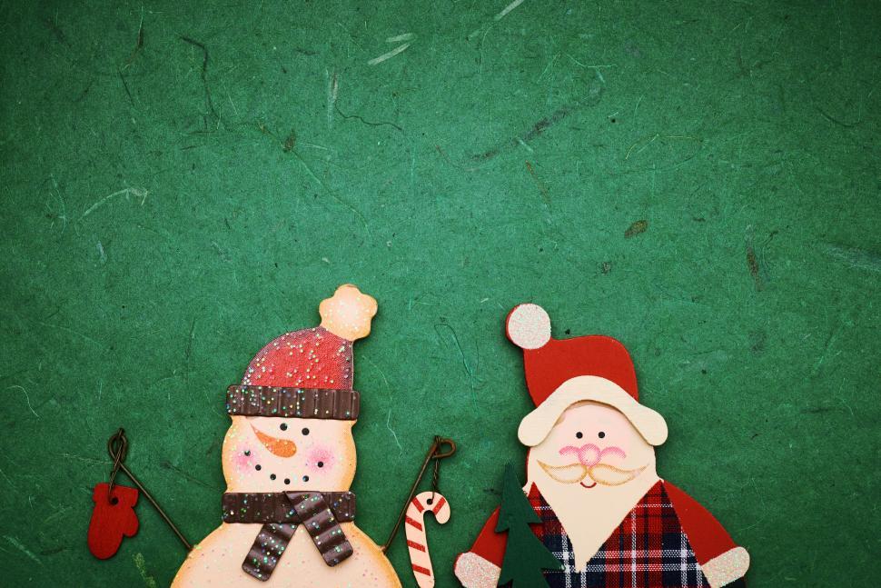 Free Image of Festive snowman and Santa decorations for holiday cheer 