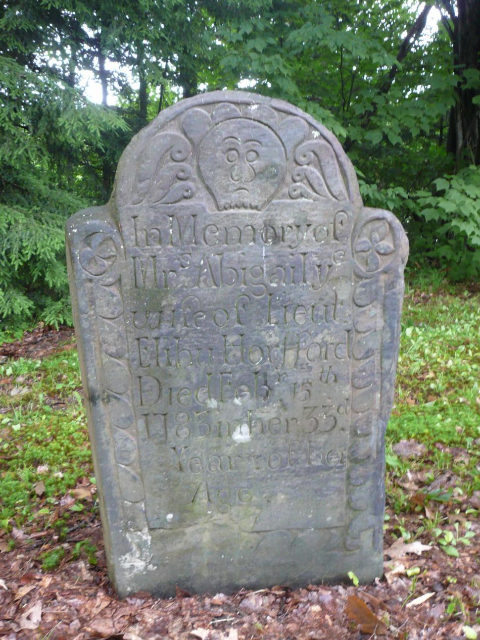 Free Image of Headstone Surrounded by Trees in Cemetery 