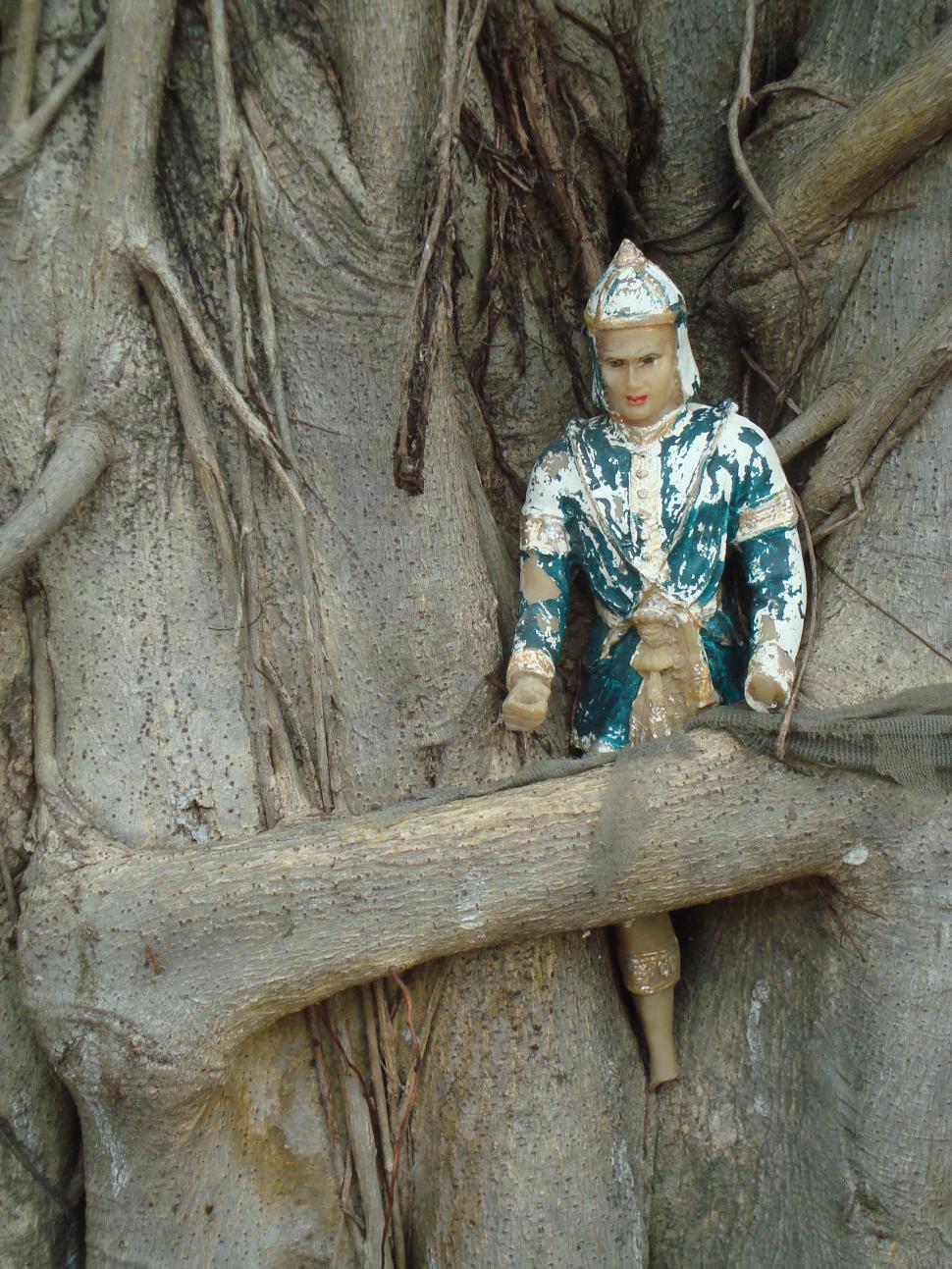 Free Image of Buddhist Icon in a Tree 