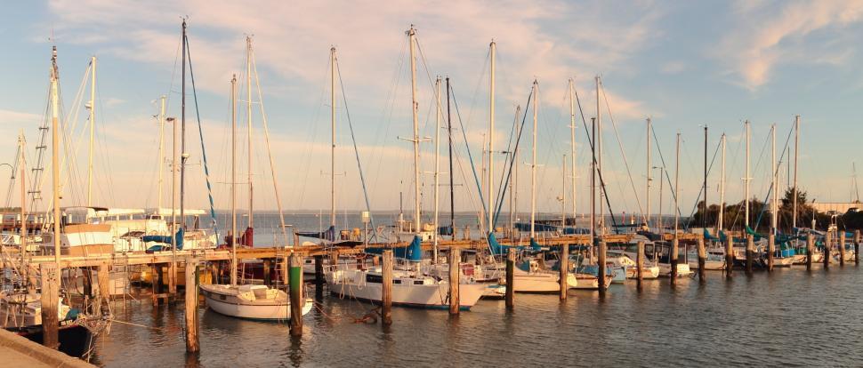 Free Image of Hastings Marina at Sunset 