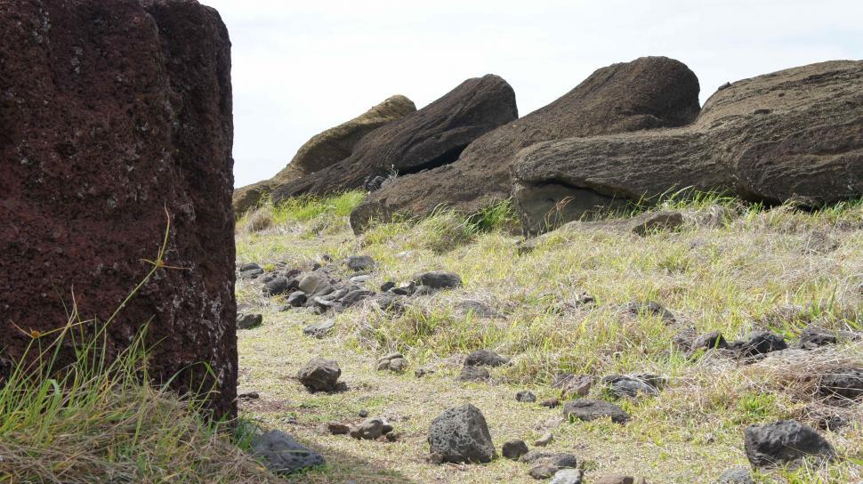 Free Stock Photo of Knocked Over States on Easter Island Download