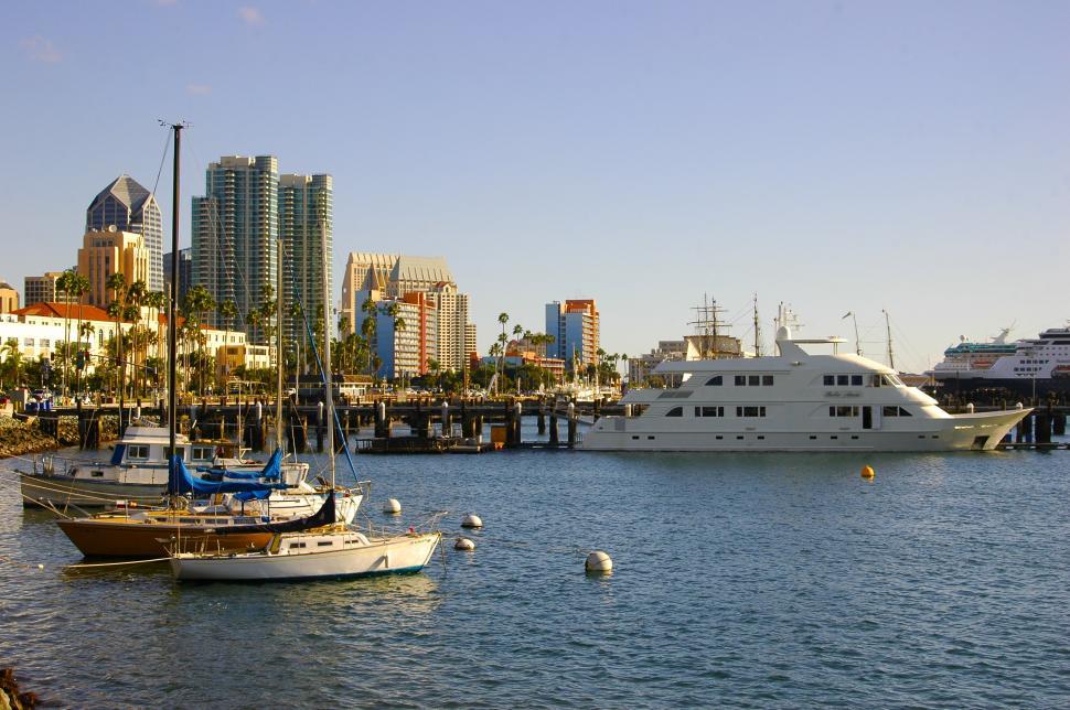 Free Stock Photo of Boats Docked in the San Diego Marina Download Free Images and Free