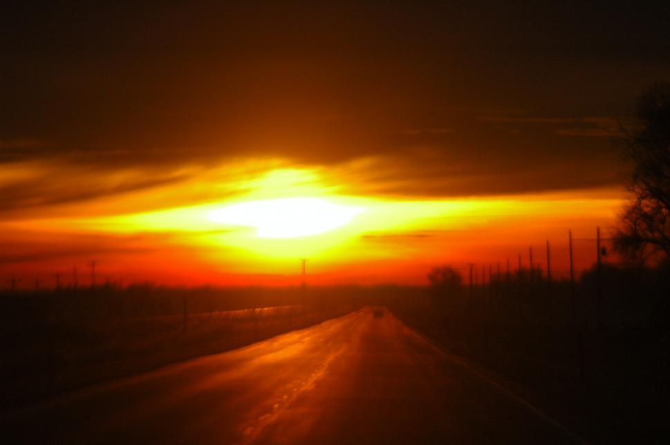 country road sunset