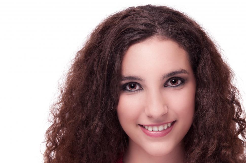 Free Image of Young Brunette close up 