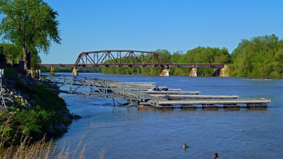 Free Stock Photo of Railway Bridge and Boat Dock | Download Free Images ...