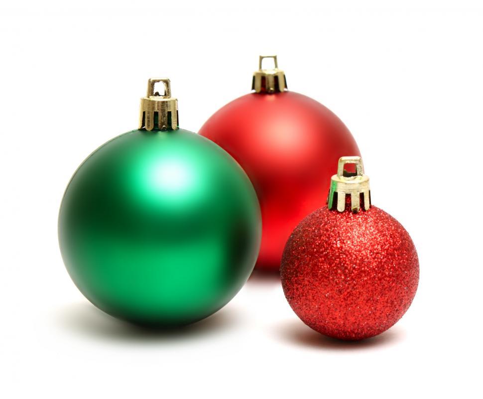 Free Stock Photo of Green and red Christmas ornaments isolated on a ...