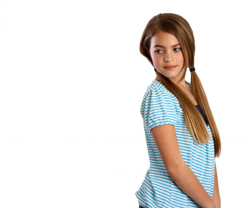 Free Image of A beautiful young girl isolated on a white background 