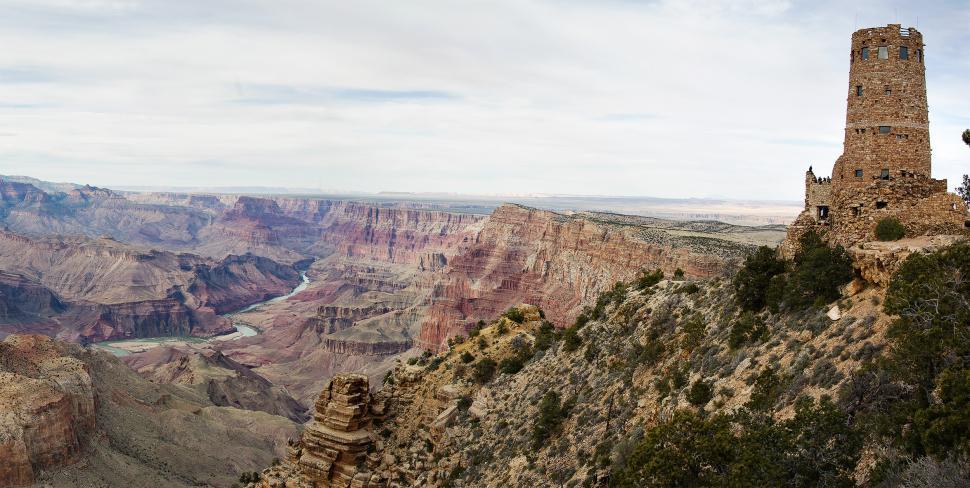 Free Image of Desert View Watchtower Panorama 