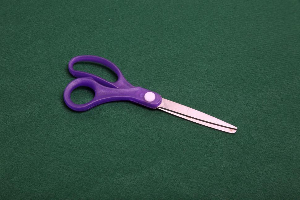 Purple Scissors For School Office Or Workshop 3d Icon Stock