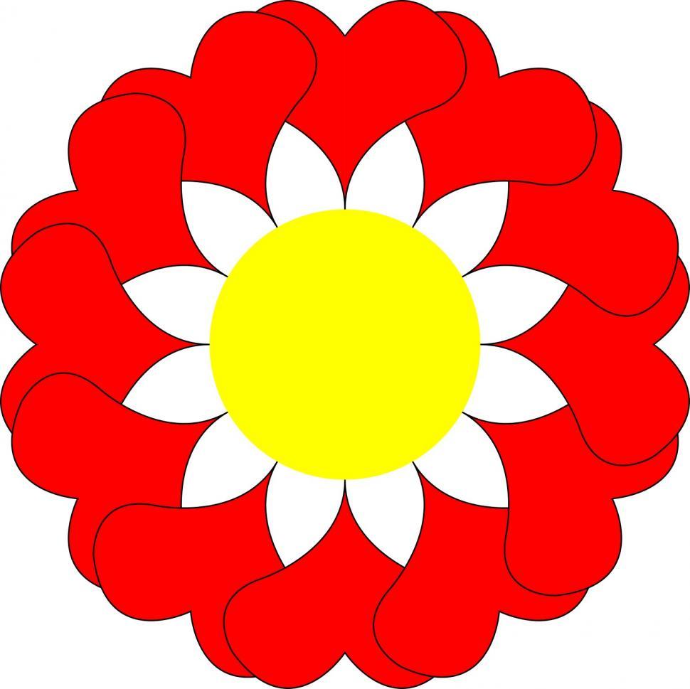 Free Image of Red Flower made of hearts 