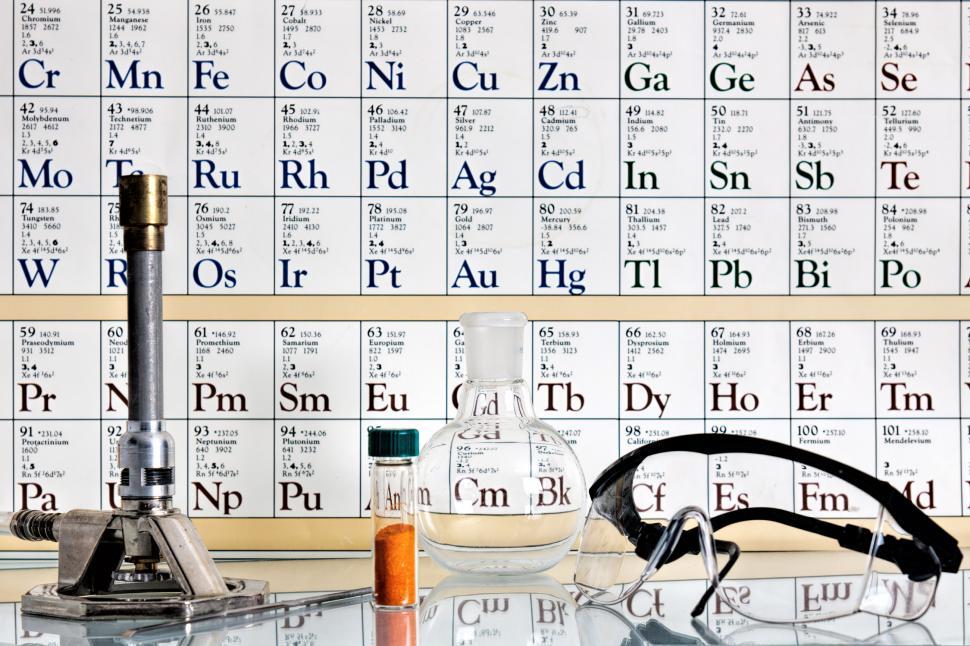 Free Stock Photo of Chemical Science with Safety Glasses and Bunsen ...